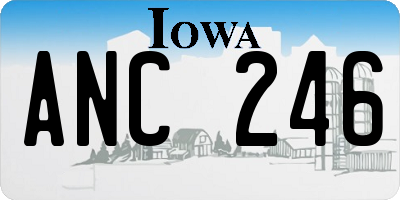 IA license plate ANC246