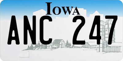 IA license plate ANC247