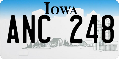 IA license plate ANC248