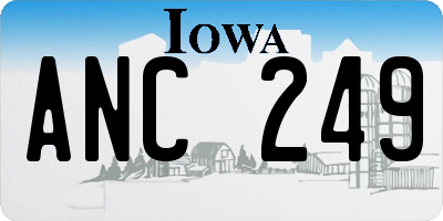 IA license plate ANC249