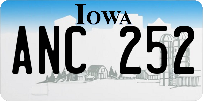 IA license plate ANC252