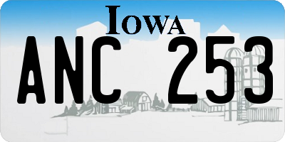 IA license plate ANC253