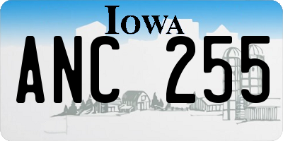 IA license plate ANC255