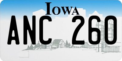 IA license plate ANC260