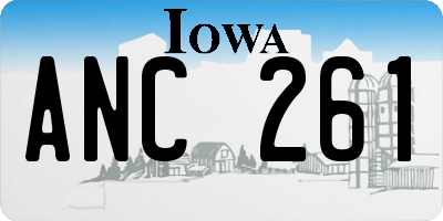 IA license plate ANC261