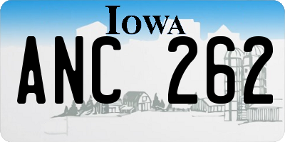 IA license plate ANC262