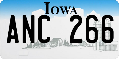 IA license plate ANC266