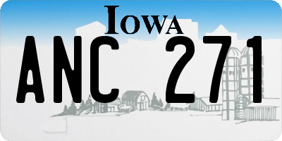 IA license plate ANC271