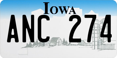 IA license plate ANC274