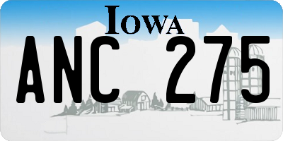 IA license plate ANC275