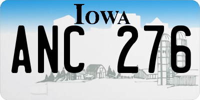 IA license plate ANC276