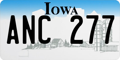 IA license plate ANC277