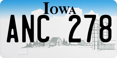 IA license plate ANC278