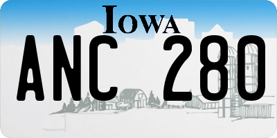 IA license plate ANC280
