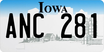 IA license plate ANC281