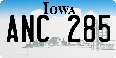 IA license plate ANC285