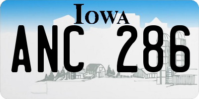 IA license plate ANC286