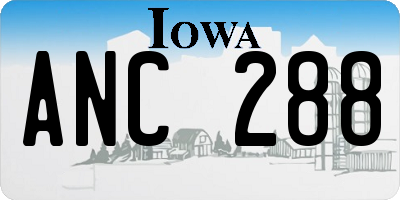 IA license plate ANC288