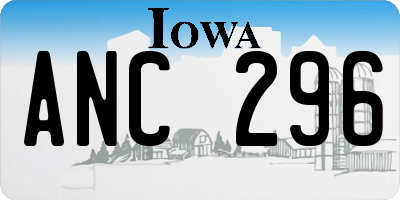 IA license plate ANC296