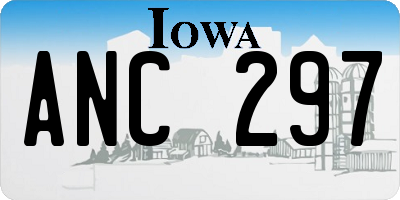IA license plate ANC297