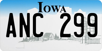 IA license plate ANC299