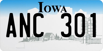 IA license plate ANC301