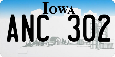 IA license plate ANC302