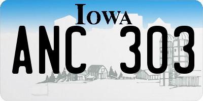 IA license plate ANC303