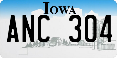 IA license plate ANC304
