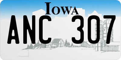 IA license plate ANC307