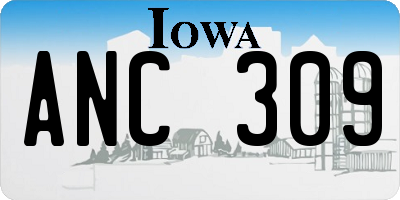 IA license plate ANC309