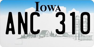 IA license plate ANC310