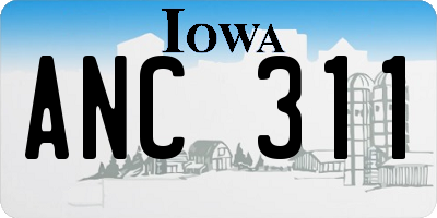 IA license plate ANC311