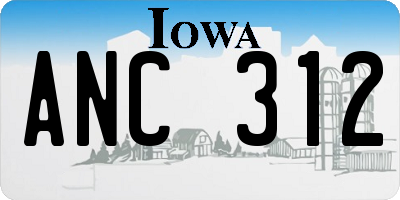 IA license plate ANC312
