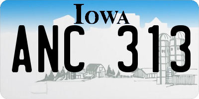 IA license plate ANC313