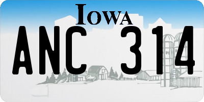 IA license plate ANC314