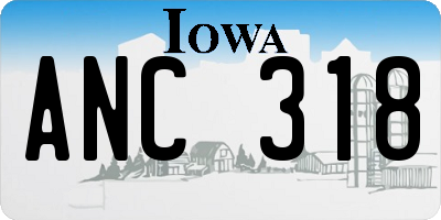 IA license plate ANC318