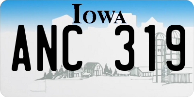 IA license plate ANC319