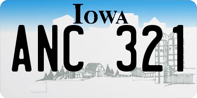 IA license plate ANC321