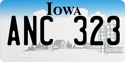 IA license plate ANC323