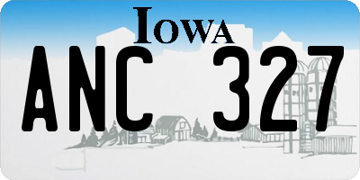 IA license plate ANC327