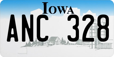 IA license plate ANC328