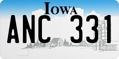 IA license plate ANC331