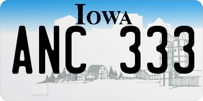 IA license plate ANC333
