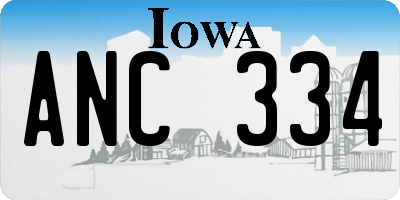 IA license plate ANC334