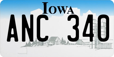 IA license plate ANC340