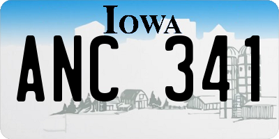 IA license plate ANC341