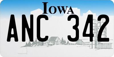 IA license plate ANC342