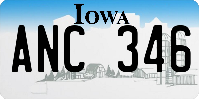 IA license plate ANC346