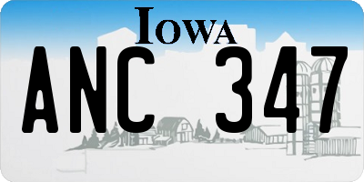 IA license plate ANC347